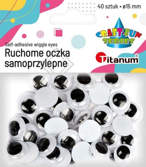 Oczka Craft-Fun Series samoprzylepne 15mm 40 szt Titanum