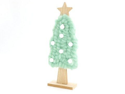 Ozdoba świąteczna choinka 29cm drewniana z materiałem One Dollar (364424) Ozdoba świąteczna choinka 29cm drewniana z materiałem One Dollar (364424)