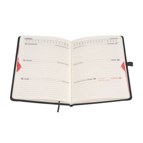 Kalendarz książkowy (terminarz) 2026 MEMOFIX TDW B6 Antra (CZARNY)