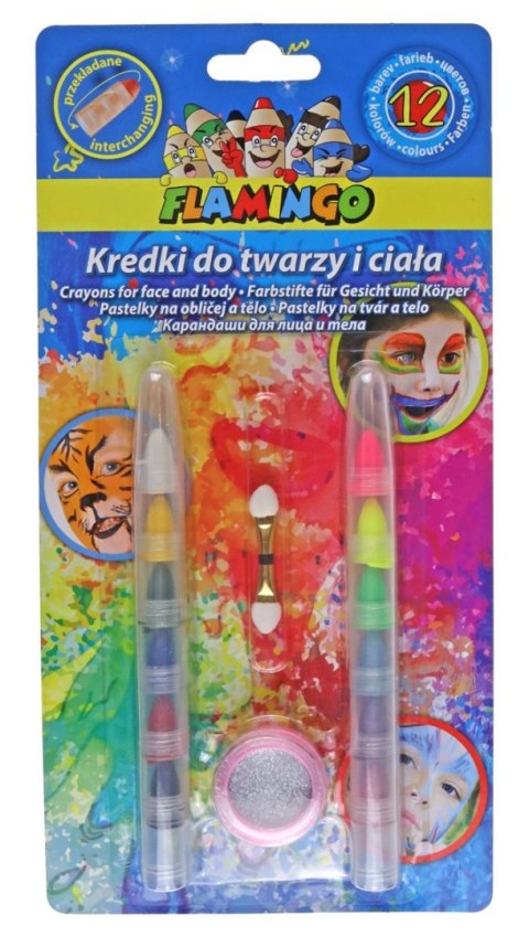 Kredki do malowania twarzy segmentowe mix 12 kol. Titanum Kredki do malowania twarzy segmentowe mix 12 kol. Titanum