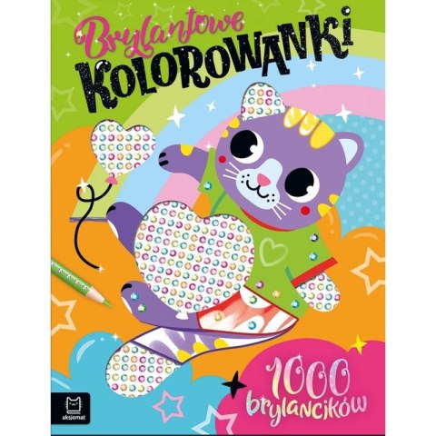 Książka dla dzieci Brylantowe kolorowanki z kotkiem. 1000 brylancików Aksjomat Książka dla dzieci Brylantowe kolorowanki z kotkiem. 1000 brylancików Aksjomat