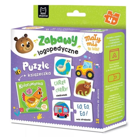 Książka dla dzieci Mały miś to lubi! Zabawy logopedyczne. Aksjomat Książka dla dzieci Mały miś to lubi! Zabawy logopedyczne. Aksjomat