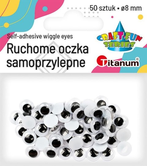 Oczy samoprzylepne Titanum Craft-Fun Series ruchome 8mm Oczy samoprzylepne Titanum Craft-Fun Series ruchome 8mm