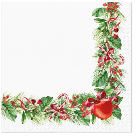 Serwetki BN Christmas branches decor mix nadruk bibuła [mm:] 330x330 Paw (TL234200)