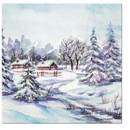 Serwetki Lunch BN Winter Village mix nadruk bibuła [mm:] 330x330 Paw (SDL015800)