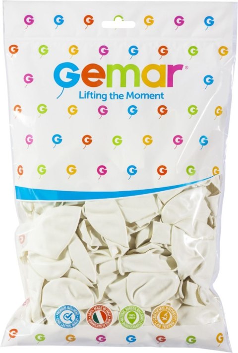 Balon gumowy biały pastelowy 100 szt biały 300mm 12cal Godan (g110/01) Balon gumowy biały pastelowy 100 szt biały 300mm 12cal Godan (g110/01)