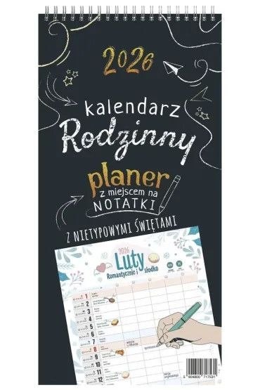 Kalendarz książkowy (terminarz) A5 PLANER RODZINNY 228mm x 460mm Press (CZARNY) Kalendarz książkowy (terminarz) A5 PLANER RODZINNY 228mm x 460mm Press (CZARNY)