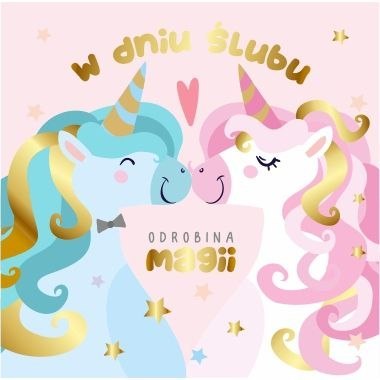 Kartka składana KARNET KW slub jednorożce kw Henry (5907465660372)
