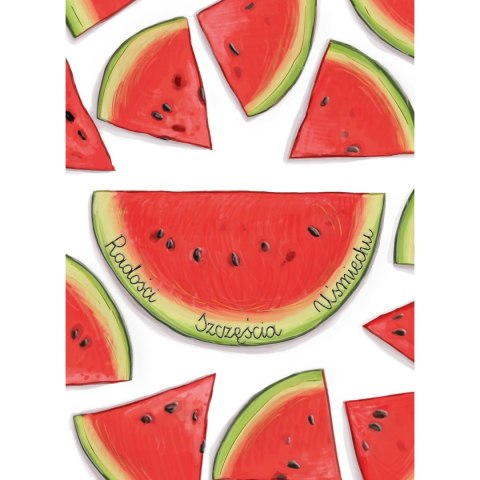 Kartka składana Karnet B6 arbuz HS TŁ B6 Henry