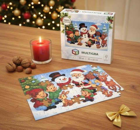 Puzzle Bałwanek i przyjaciele 90 el. Multigra (3001) Puzzle Bałwanek i przyjaciele 90 el. Multigra (3001)
