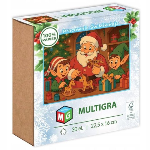 Puzzle Pracownia Świętego Mikołaja 30 el. Multigra Puzzle Pracownia Świętego Mikołaja 30 el. Multigra