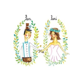 Kartka składana KARNET B6 Ślub PARA W OWALACH B6 Henry (5907465665353)