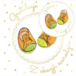 Kartka składana Karnet KW NARODZINY BUCIKI kw Henry (5907465665957)