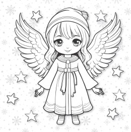 Kolorowanka Sypie śnieg 3D