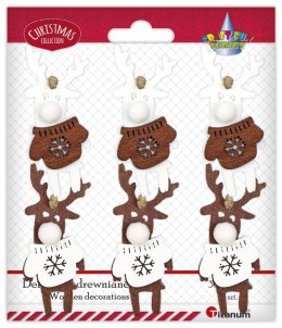 Ozdoba świąteczna Craft-Fun Series zawieszki renifery w sweterkach Titanum (DIY-XM(585))