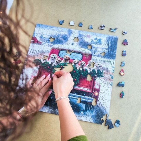 Puzzle Puzzle drewniane - Christmas - Podróżujące psy - 250el. 250 el. Alexander (50943) Puzzle Puzzle drewniane - Christmas - Podróżujące psy - 250el. 250 el. Alexander (50943)