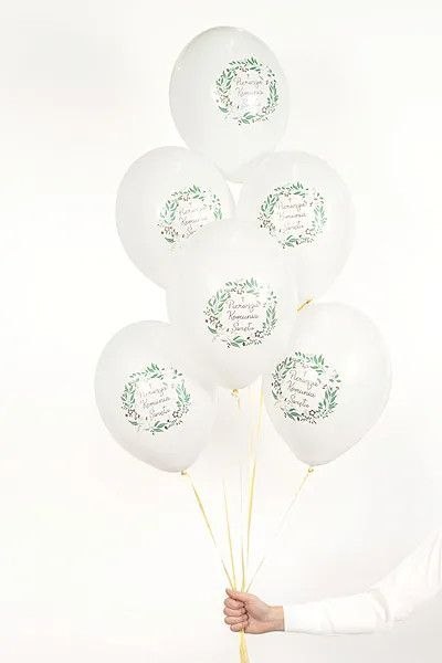 Balon gumowy Pierwsza Komunia Święta (1 op. / 6 szt.) biały 300mm Partydeco (SB14P-332-000-6) Balon gumowy Pierwsza Komunia Święta (1 op. / 6 szt.) biały 300mm Partydeco (SB14P-332-000-6)