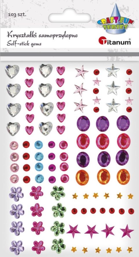 Kryształki Craft-Fun Series samoprzylepne 99 szt mix Titanum (EB109)