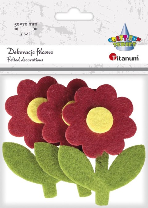 Ozdoba filcowa Craft-Fun Series kwiatki z łodygą Titanum (EA081) Ozdoba filcowa Craft-Fun Series kwiatki z łodygą Titanum (EA081)