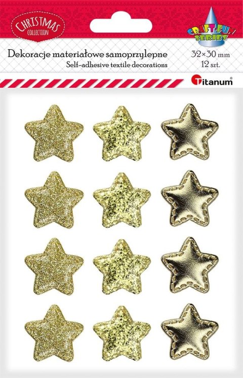 Ozdoba materiałowa Craft-Fun Series samoprzylepna Złote gwiazdki Titanum (BJ25042714)