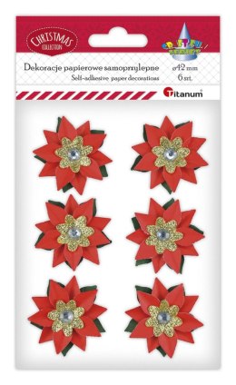 Ozdoba świąteczna Craft-Fun Series samoprzylepna papierowa poinsecje Titanum (25YX0514-7)