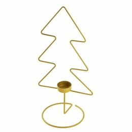 Świecznik choinka tealight metal złoty 33cm Home And Garden (0127)