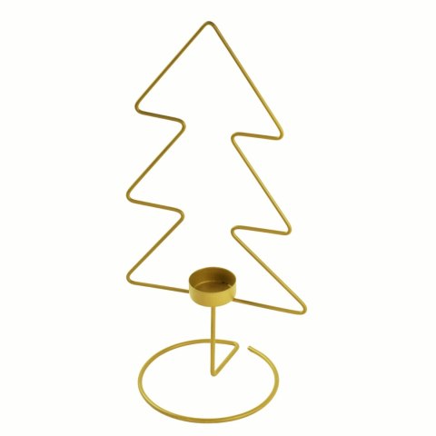 Świecznik choinka tealight metal złoty 33cm Home And Garden (0127)