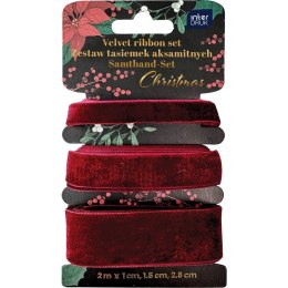 Tasiemka CHRISTMAS AKSAMITNA RED Interdruk (3X2M)