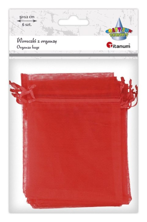 Organza Craft-Fun Series Woreczki z organzy czerwone Titanum (25BJ033127-6) Organza Craft-Fun Series Woreczki z organzy czerwone Titanum (25BJ033127-6)