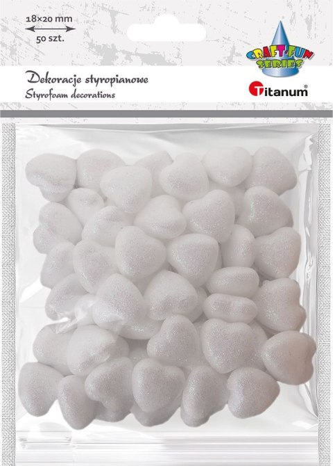 Ozdoba styropianowa Craft-Fun Series serduszka 20mm Titanum (20YX0326-1) Ozdoba styropianowa Craft-Fun Series serduszka 20mm Titanum (20YX0326-1)