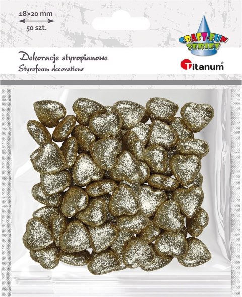 Ozdoba styropianowa Craft-Fun Series serduszka 20mm Titanum (20YX0326-G) Ozdoba styropianowa Craft-Fun Series serduszka 20mm Titanum (20YX0326-G)
