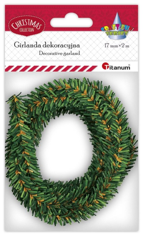 Ozdoba świąteczna Craft-Fun Series Girlanda zielona Titanum (BJ25042706) Ozdoba świąteczna Craft-Fun Series Girlanda zielona Titanum (BJ25042706)