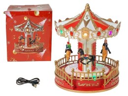 Ozdoba świąteczna karuzela 4 konie, muzyka, światło, z kablem USB Adar (624993)