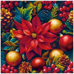 Serwetki Lunch BN Vintage Poinsettia Charm mix nadruk bibuła [mm:] 330x330 Paw (SDL240700)