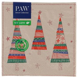 Serwetki PATCHWORK TREES beż piaskowy papier [mm:] 330x330 Paw (SDLE020800)