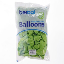 Balon gumowy metalizowany 100 szt zielony jasny metaliczny 12cal Partydeco (078)
