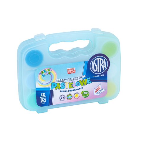 Farby plakatowe walizka pastel kolor: mix 20ml 12 kolor. Astra (301122007)