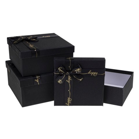 Pudełko na prezent Rozette (PUG-24232-KW BLACK set 3 pcs)