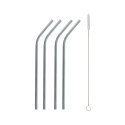 Słomka Metalowe srebrne 4 szt Godan (RM-SZS4)