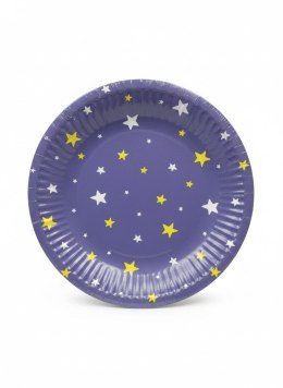 Talerz jednorazowy Starlit Sky (dark blue) papier śr. 180mm 8 szt Paw (PPD8000905)