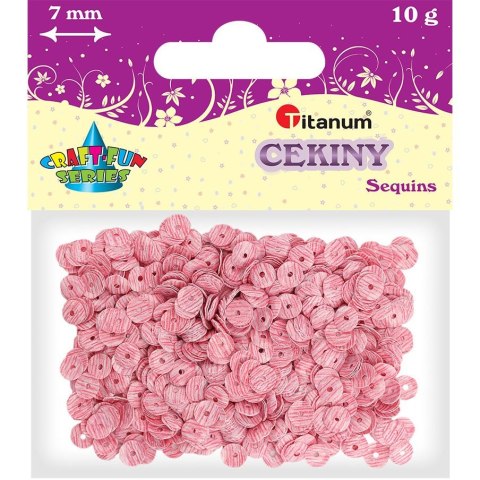 Cekiny Titanum Craft-Fun Series Okrągłe paseczki różowo-białe Cekiny Titanum Craft-Fun Series Okrągłe paseczki różowo-białe