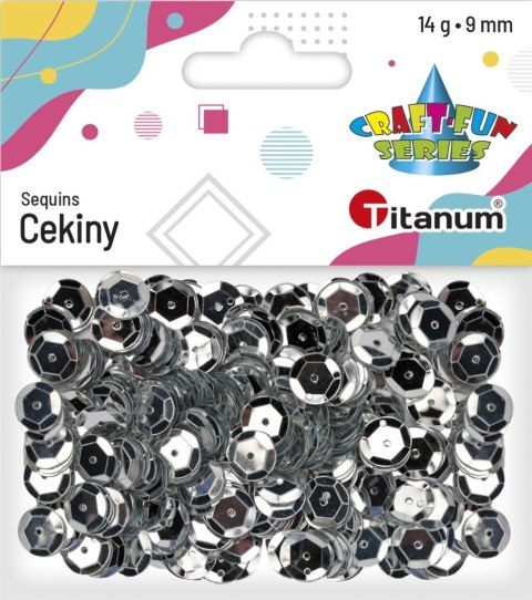 Cekiny Titanum Craft-Fun Series okrągłe 9mm srebrne 14g (CM9S) Cekiny Titanum Craft-Fun Series okrągłe 9mm srebrne 14g (CM9S)