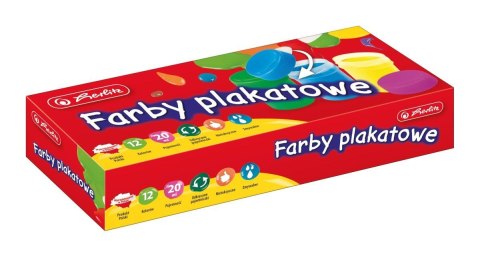 Farby plakatowe Herlitz 9560467 kolor: mix 20ml 12 kolor. (300022454) Farby plakatowe Herlitz 9560467 kolor: mix 20ml 12 kolor. (300022454)