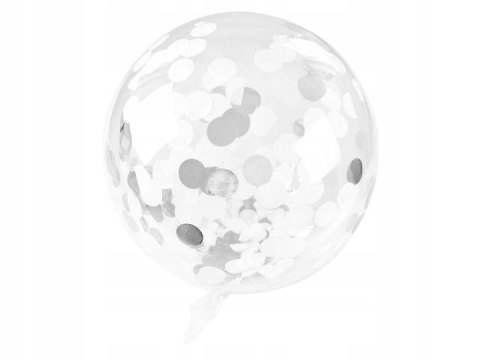 Balon gumowy Arpex konfetti srebrne transparentny 450mm (BLF2527SRE) Balon gumowy Arpex konfetti srebrne transparentny 450mm (BLF2527SRE)