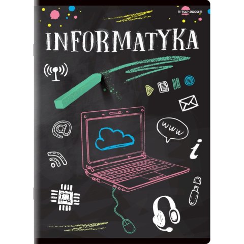 Brulion tematyczny informatyka A5 80k. 70g krata Top 2000 (400132321)