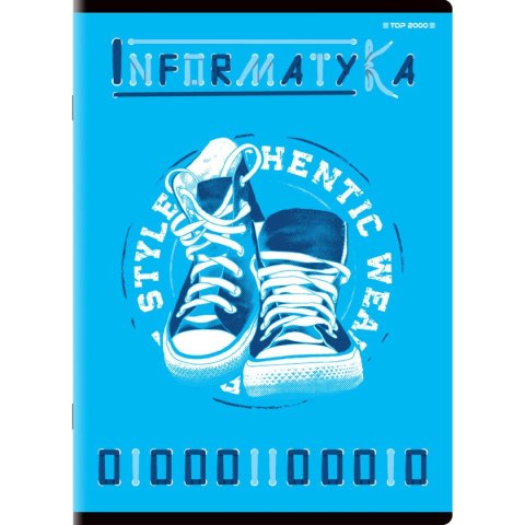 Brulion tematyczny informatyka A5 80k. 70g krata Top 2000 (400132321)