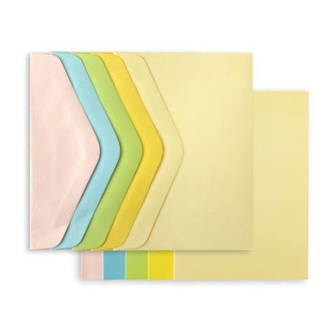 Kartka składana Baza do kartek karnet i koperta, gładki pastelowy mix 5szt. C6 [mm:] 114x162 Argo (283108)