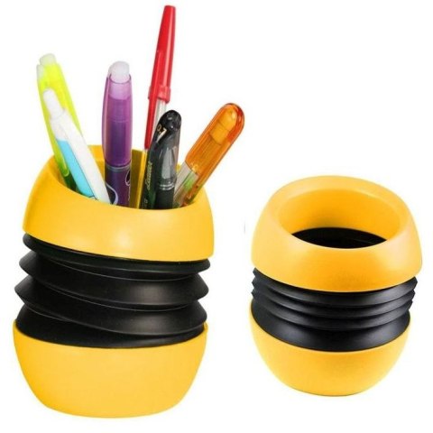 Pojemnik na długopisy Titanum żółty Ø6,2 cm wys. 8-10 cm