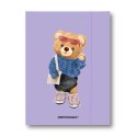 Teczka kartonowa na gumkę Teddies& Misia A4 fioletowy 270g Narcissus