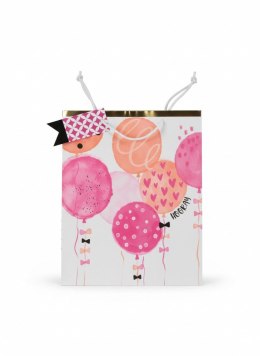 Torba prezentowa urodziny różowe, L, 5szt. [mm:] 320x260x 120 Argo (257048)